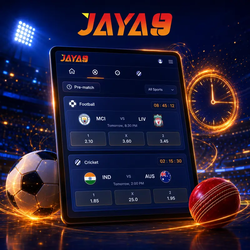 Jaya9 pre-match betting on football and cricket
